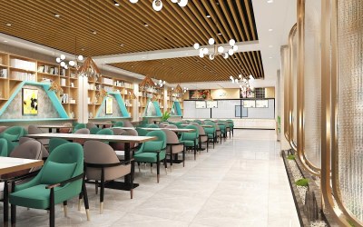 现代食堂3D模型下载